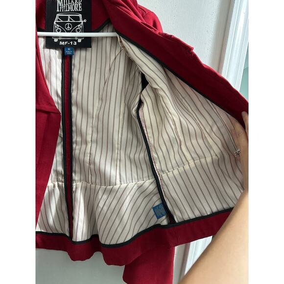🔴Millard‎ Fillmore Anthropologie Red Blazer Size M - Picture 5 of 7
